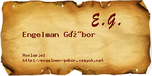 Engelman Gábor névjegykártya