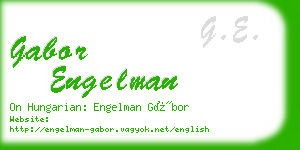gabor engelman business card